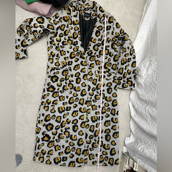 Brave Soul Leopard Print Tall Edie Tailored Long Jacket - Picture 4 of 10